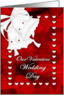 VALENTINE WEDDING INVITATION - Valentine Hearts - Red - Bells card