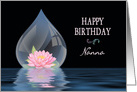 BIRTHDAY, NANNA , LOTUS FLOWER IN DROPLET card