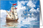 11th Birthday Party Invitation - Ship on Water card