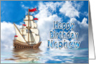 BIRTHDAY - NEPHEW - Ship on Water card