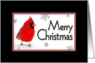 Christmas Red Cardinal in Black Border card