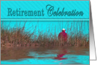 RETIREMENT CELEBRATION INVITATION - Man sitting by Water card