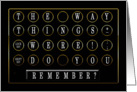 Old Tyewriter Keyboard - Nostalgia - Letter Keys card