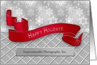 Happy Holidays - Personalize Name - Business/Commercial - Gray/Red card