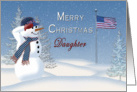 Christmas - Daughter - Snowman - Patriotic card