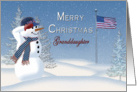 Christmas - Granddaughter - Snowman - Patriotic card