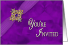 You’re Invited - Fancy Purple Faux Gems card