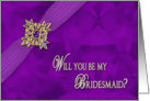 Bridal Party Invitation (Bridesmaid) Fancy Purple Faux Gems card