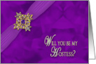 Bridal Party Invitation (Hostess) Fancy Purple Faux Gems card