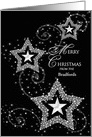 Merry Christmas - Personalize Your Name - Sparkly Stars card