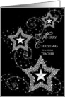 Merry Christmas - Teacher - Sparkly Stars card