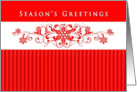 Season’s Greetings - Red - Snowflakes - Fancy card