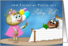 GET WELL PASTOR - Potato Family Collection - FUNNY card