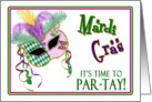 Mardi Gras Party Invitation - Decorative mask card