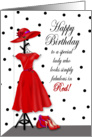 Birthday - Special Lady Wearing Red - Dress/Hat/Accessories card