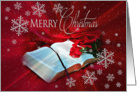 Christmas - Bible - Red - Snowflakes - Rose card