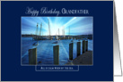All is Calm/by Sea Birthday Grandfather Marina Sunset Blue card