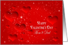 Valentine’s Day - Mom & Dad - Red Hearts and Stars card