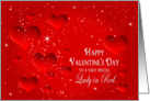 Valentine’s Day - Lady in Red - Red Hearts and Stars card