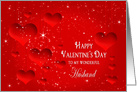 Valentine’s Day, Husband, Red Hearts Hanging and Stars, Mystical card