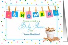 Baby Shower - You’re Invited - Clothesline - Insert New Mom’s Name card
