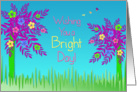 Thinking of You - Tropical Bright Flowers on tree - Vivid Colors card