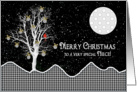 Christmas,For Niece, Black, White Designs - Decorated Tree card