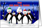 Christmas, Family of Penguins, Our Home to Yours card