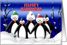Christmas, Family of Penguins, Season’s Greetings card