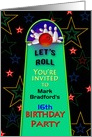 Birthday Bowling Party Invitation - Insert Age and Name card