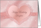 Birthday, Daughter, Pink Lace Heart card