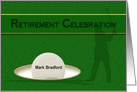 Retirement Celebration Invitation - For Golfer - Golf Ball - Name card