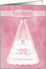 Baby Shower Invitation - Girl - Bassinet - Pink card