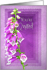 You’re Invited, Invitation, Purple/Lavender, Foxglove Flower card