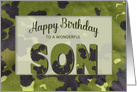 Birthday, SON, Green Camo, Masculine card