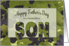 Father’s Day, SON, Green Camo, Masculine card