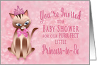 Baby Girl Baby Shower Invitation - Sweet Princess Kitten card