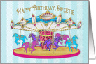 Birthday, Sweetie - Carousel - Colorful Horses card