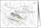 Winter Renewing Wedding Vows Invitation - Dreamy Snowy Scene/Birds card