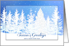 Season’s Greetings, Business,Christmas Holiday,Blue/White, Trees card