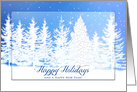 Happy Holidays, Business,Christmas Holiday,Blue White, Trees card