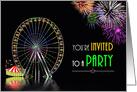 PARTY Invitation - Multi-Use - Festive - Amuzement Park - Fire Works card