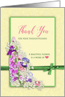Thank You - Garden of Flowers - Pink/Green- Blank Inside card