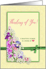 Thinking of you - Garden of Flowers - Pink/Green - Blank Inside card