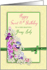 Birthday - Sweet Sixteenth - Garden of Flowers - Pink/Green card