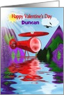 Valentine - Red Helicopter Flying - Name Insert - Children card