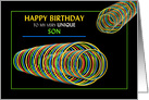 Birthday - My Son, Abstract, Colorful Neon Circles card