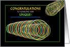 Congratulations, Abstract, Colorful Neon Circles card