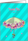 Thank You - Umbrella Decorated with Fresh Flowers, Blank Inside card