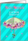 Birthday - OUR Daughter, Umbrella Decorated with Fresh Flowers card